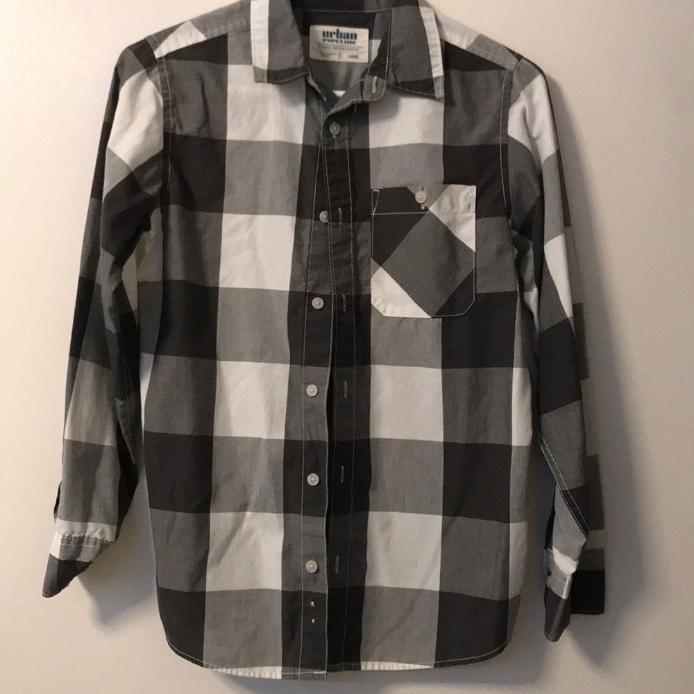 Long Sleeve Button Down Checkered
